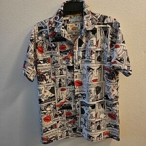 Oh Snap! By Drill Clothing Co. Collared Button Down Short Sleeve‎ Shirt Sz S